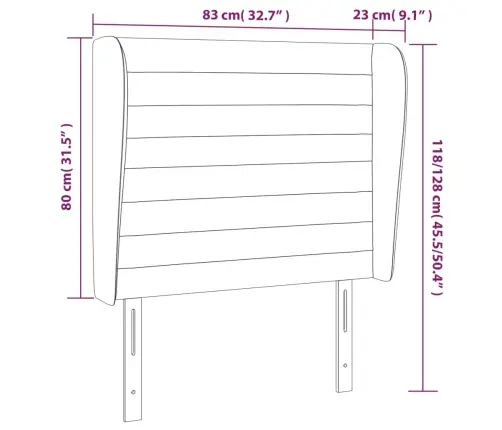 Galvgalis Ar Malām, 83X23X118/128 Cm, Gaiši Pelēks Audums Vidaxl