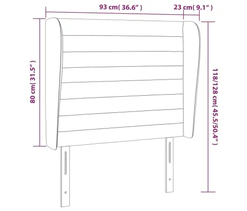 Galvgalis Ar Malām, 93X23X118/128 Cm, Tumši Brūns Audums Vidaxl