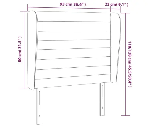 Galvgalis Ar Malām, 93X23X118/128 Cm, Zils Audums Vidaxl