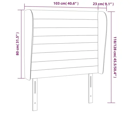 Galvgalis Ar Malām, 103X23X118/128 Cm, Pelēkbrūns Audums Vidaxl Galvgalis Ar Malām, 103X23X118/128 Cm, Pelēkbrūns Audums Vidaxl