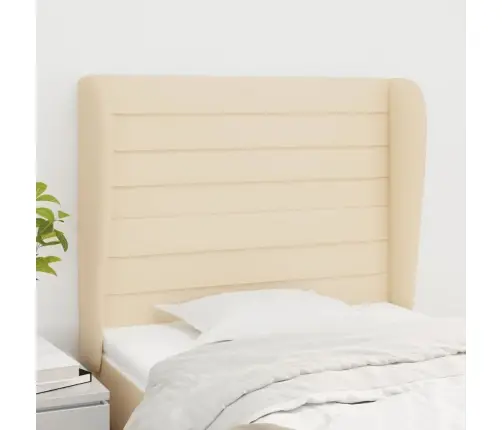 Galvgalis Ar Malām, 103X23X118/128 Cm, Krēmkrāsas Audums Vidaxl