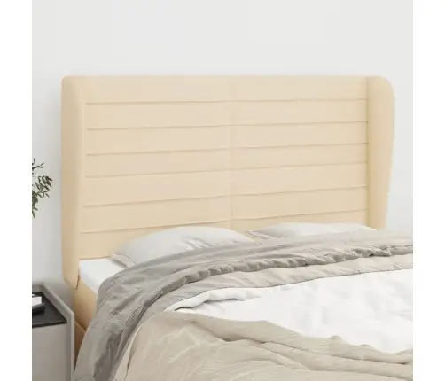 Galvūgalis Su Auselėmis, Kreminis, 147X23X118/128cm Audinys