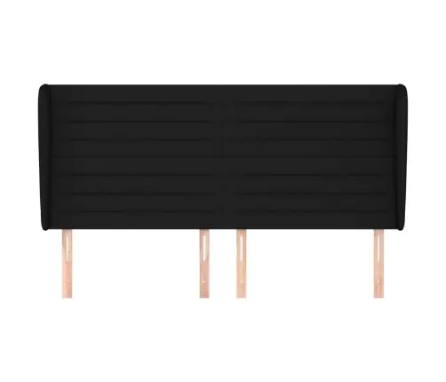 Galvgalis Ar Malām, 203X23X118/128 Cm, Melns Audums Vidaxl