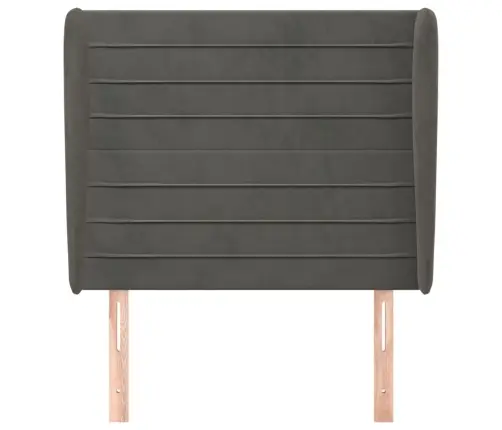 Galvūgalis Su Auselėmis, Pilkas, 83X23X118/128cm Aksomas