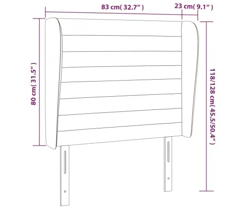 Galvgalis Ar Malām, 83X23X118/128 Cm, Tumši Zils Samts Vidaxl