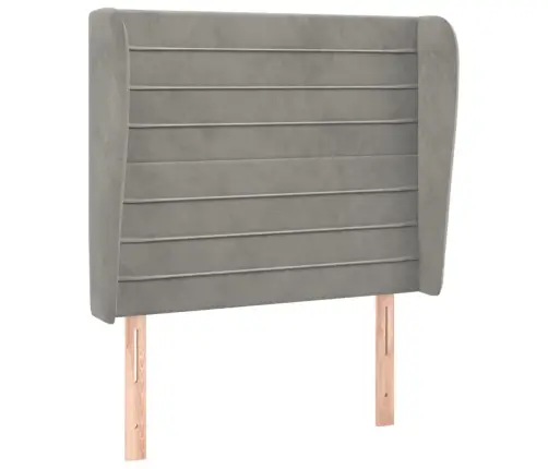 Galvūgalis Su Auselėmis, Pilkas, 93X23X118/128cm Aksomas