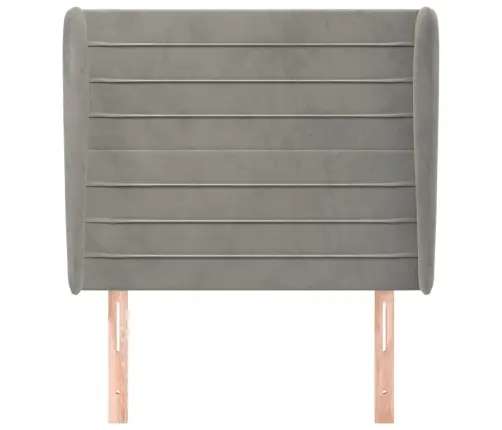 Galvūgalis Su Auselėmis, Pilkas, 93X23X118/128cm Aksomas