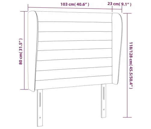 Galvgalis Ar Malām, 103X23X118/128 Cm, Melns Samts Vidaxl Galvgalis Ar Malām, 103X23X118/128 Cm, Melns Samts Vidaxl