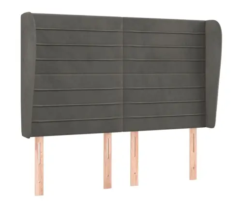 Galvgalis Ar Malām, 147X23X118/128 Cm, Tumši Pelēks Samts Vidaxl