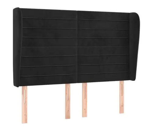 Galvgalis Ar Malām, 147X23X118/128 Cm, Melns Samts Vidaxl