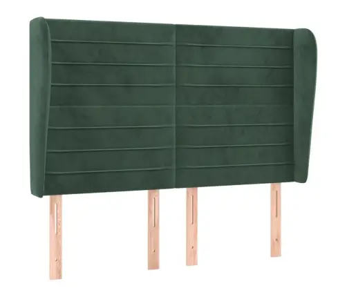 Galvgalis Ar Malām, 147X23X118/128 Cm, Tumši Zaļš Samts Vidaxl