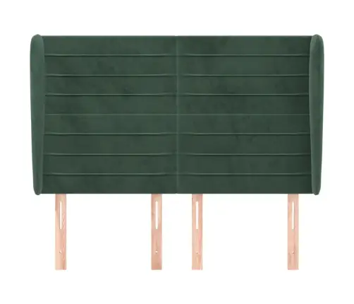 Galvgalis Ar Malām, 147X23X118/128 Cm, Tumši Zaļš Samts Vidaxl