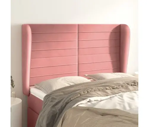 Voodipeats Servadega, Roosa, 147X23X118/128 cm Samet