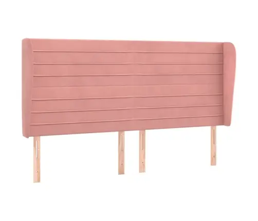 Galvgalis Ar Malām, 163X23X118/128 Cm, Rozā Samts Vidaxl