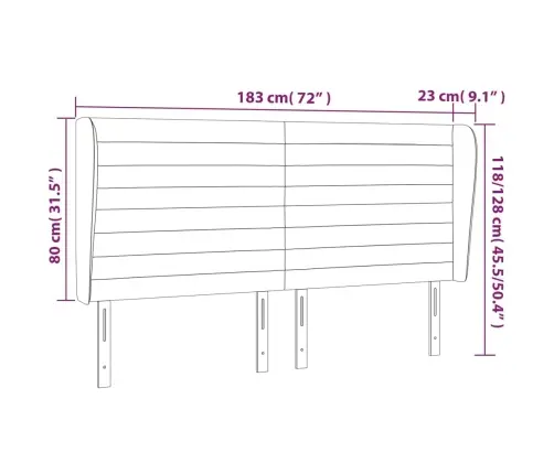 Voodipeats Servadega, Tumehall, 183X23X118/128 cm Samet