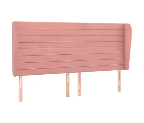 Galvgalis Ar Malām, 183X23X118/128 Cm, Rozā Samts Vidaxl