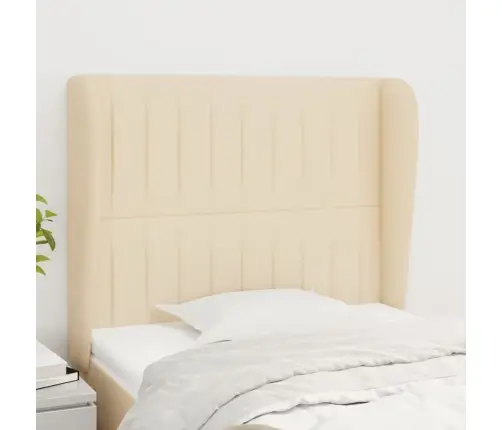 Galvgalis Ar Malām, 83X23X118/128 Cm, Krēmkrāsas Audums Vidaxl