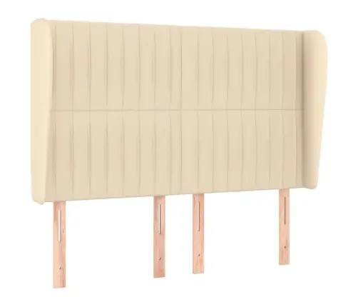 Galvgalis Ar Malām, 147X23X118/128 Cm, Krēmkrāsas Audums Vidaxl