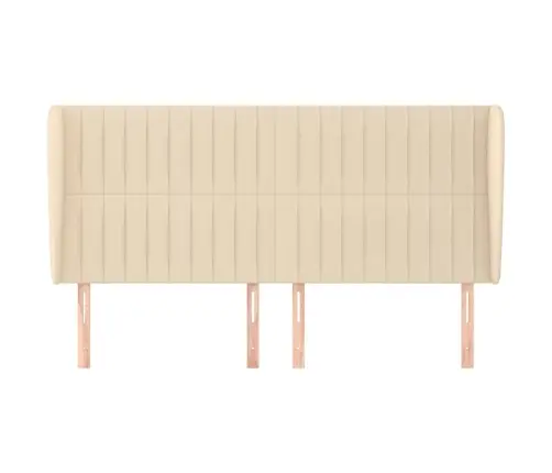 Galvgalis Ar Malām, 163X23X118/128 Cm, Krēmkrāsas Audums Vidaxl