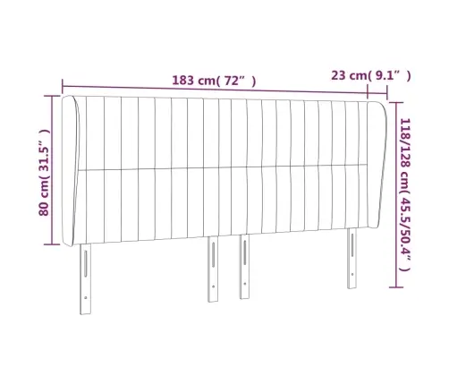 Voodipeats Servadega, Sinine, 183X23X118/128 cm Kangas Voodipeats Servadega, Sinine, 183X23X118/128 cm Kangas