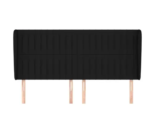 Galvgalis Ar Malām, 203X23X118/128 Cm, Melns Audums Vidaxl