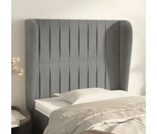 Galvgalis Ar Malām, 83X23X118/128 Cm, Gaiši Pelēks Samts Vidaxl