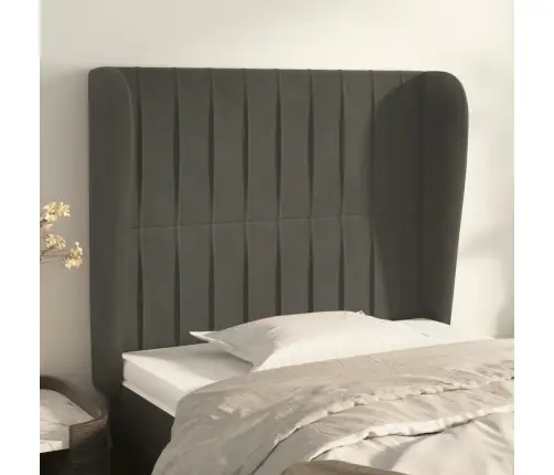 Galvūgalis Su Auselėmis, Pilkas, 83X23X118/128cm Aksomas