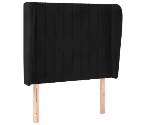 Voodipeats Servadega, Must, 83X23X118/88 cm Samet
