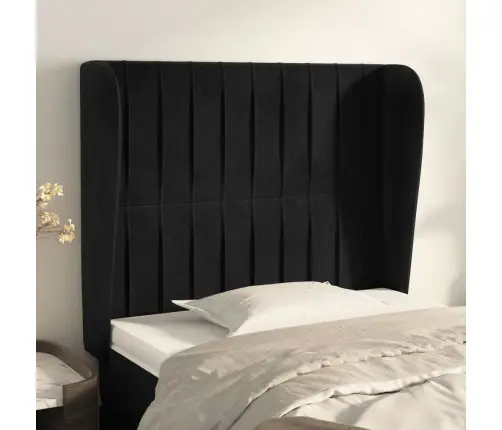 Voodipeats Servadega, Must, 83X23X118/88 cm Samet