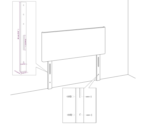 Voodipeats Servadega, Tumeroheline, 83X23X118/88 cm Samet