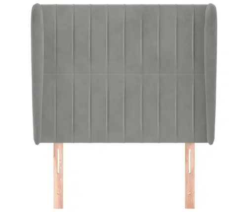 Galvgalis Ar Malām, 93X23X118/128 Cm, Gaiši Pelēks Samts Vidaxl