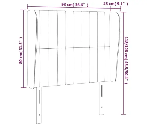 Voodipeats Servadega, Tumehall, 93X23X118/128 cm Samet Voodipeats Servadega, Tumehall, 93X23X118/128 cm Samet