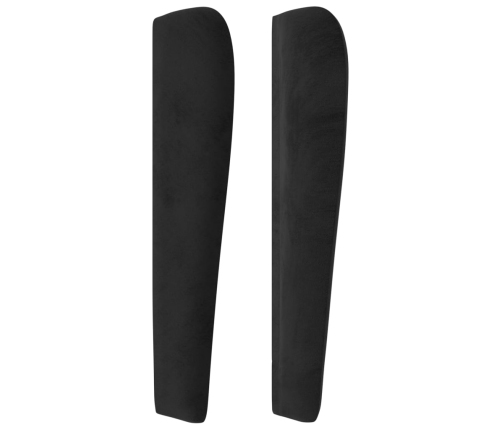 Galvgalis Ar Malām, 93X23X118/128 Cm, Melns Samts Vidaxl