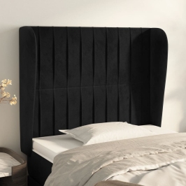 Galvgalis Ar Malām, 93X23X118/128 Cm, Melns Samts Vidaxl