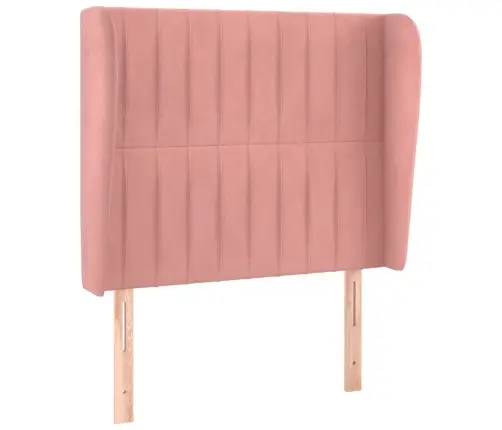 Galvgalis Ar Malām, 93X23X118/128 Cm, Rozā Samts Vidaxl