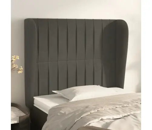 Galvgalis Ar Malām, 103X23X118/128 Cm, Tumši Pelēks Samts Vidaxl