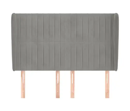 Galvgalis Ar Malām, 147X23X118/128 Cm, Gaiši Pelēks Samts Vidaxl