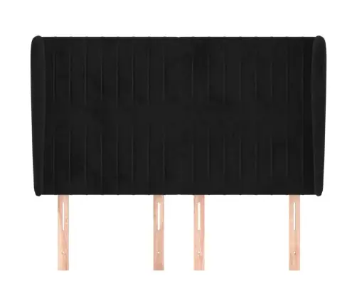 Voodipeats Servadega, Must, 147X23X118/128 cm Samet