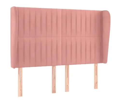 Voodipeats Servadega, Roosa, 147X23X118/128 cm Samet