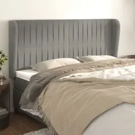 Galvgalis Ar Malām, 163X23X118/128 Cm, Gaiši Pelēks Samts Vidaxl