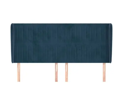 Galvgalis Ar Malām, 163X23X118/128 Cm, Tumši Zils Samts Vidaxl