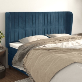 Voodipeats Servadega, Tumesinine, 163X23X118/128 cm Samet