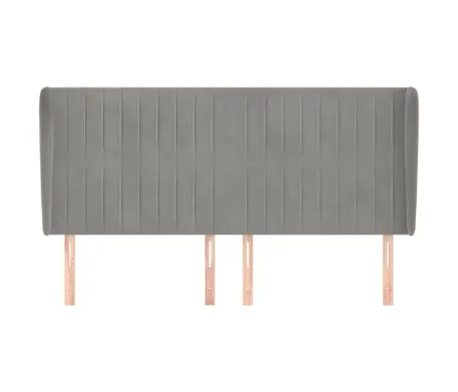 Galvgalis Ar Malām, 183X23X118/128 Cm, Gaiši Pelēks Samts Vidaxl