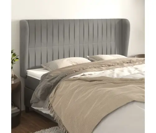 Galvgalis Ar Malām, 183X23X118/128 Cm, Gaiši Pelēks Samts Vidaxl