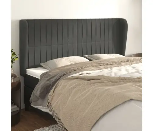 Voodipeats Servadega, Tumehall, 183X23X118/128 cm Samet