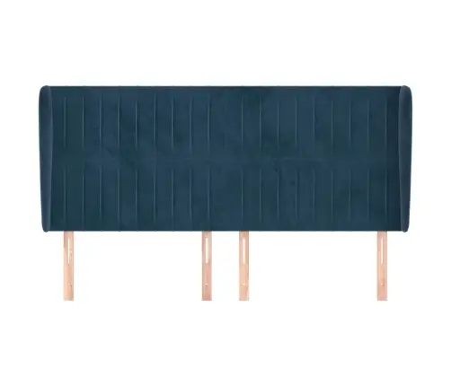 Galvgalis Ar Malām, 183X23X118/128 Cm, Tumši Zils Samts Vidaxl