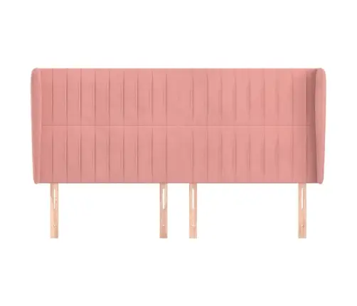 Galvgalis Ar Malām, 183X23X118/128 Cm, Rozā Samts Vidaxl Galvgalis Ar Malām, 183X23X118/128 Cm, Rozā Samts Vidaxl