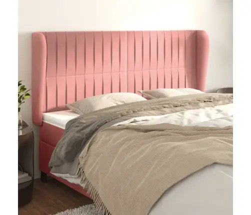 Galvgalis Ar Malām, 183X23X118/128 Cm, Rozā Samts Vidaxl Galvgalis Ar Malām, 183X23X118/128 Cm, Rozā Samts Vidaxl