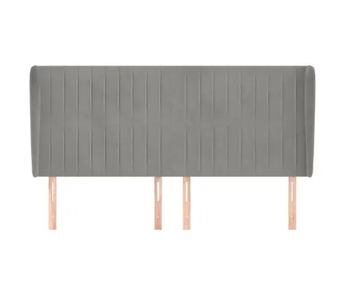 Galvgalis Ar Malām, 203X23X118/128 Cm, Gaiši Pelēks Samts Vidaxl