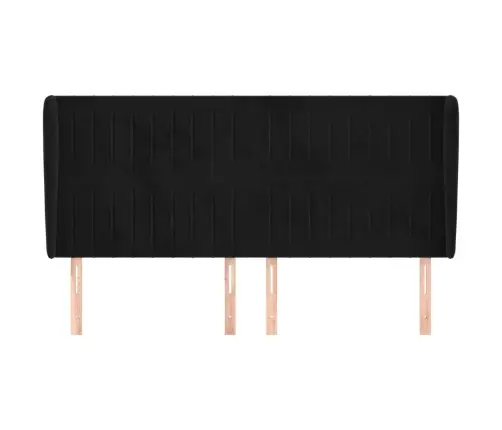 Galvgalis Ar Malām, 203X23X118/128 Cm, Melns Samts Vidaxl
